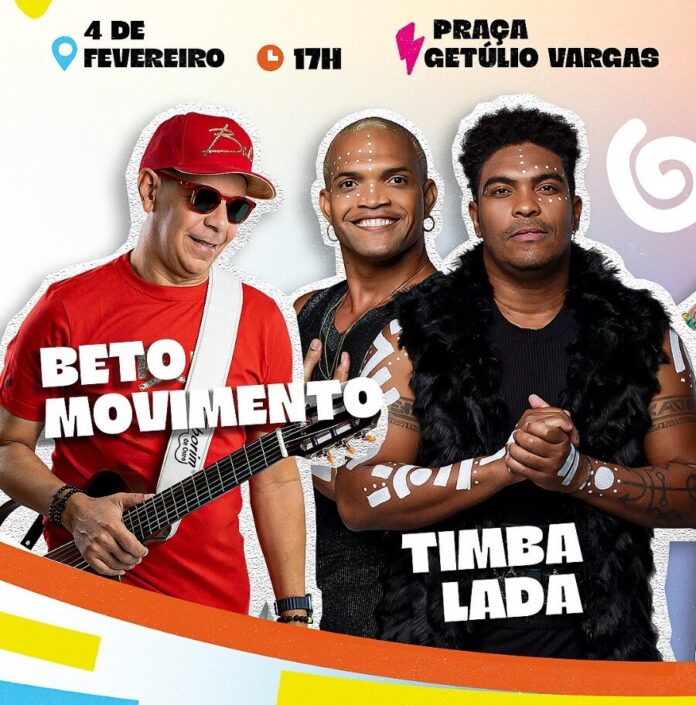 Abertura do carnaval de Cabedelo terá show de Timbalada na Praça Getúlio Vargas