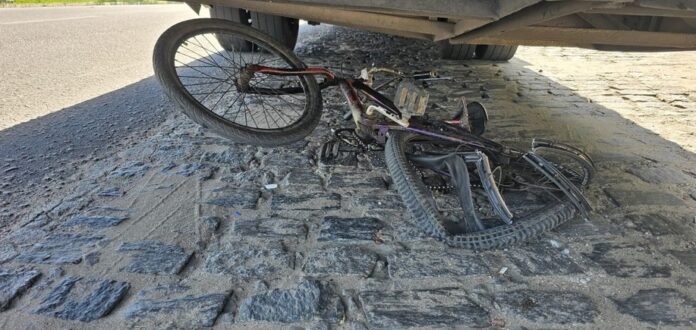 Caminhão atropela ciclista em frente ao hospital de trauma de Campina