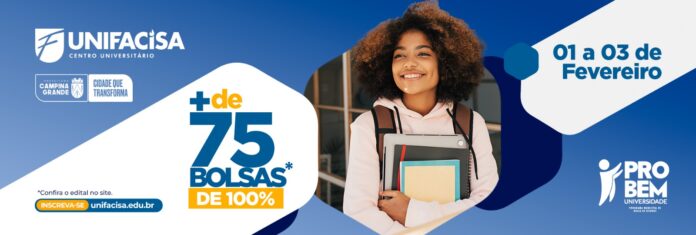 MaisPB • Unifacisa abre inscrições para Programa com bolsas de 100%