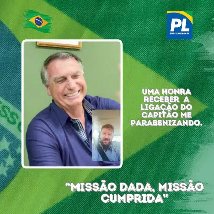 Fábio Lopes recebe chamada de vídeo de Bolsonaro o parabenizando pela votação