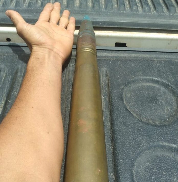 Polícia Militar apreende bala de canhão do tamanho de um braço na Grande João Pessoa