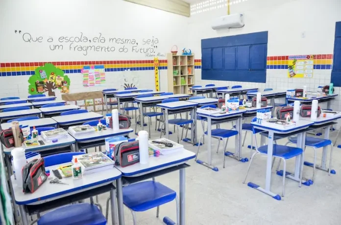 Sala de escola municipal de João Pessoa